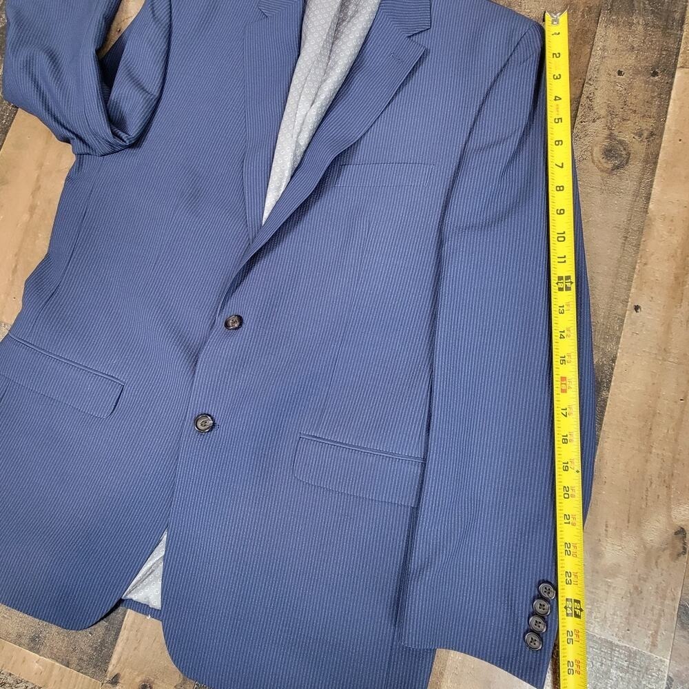 Ralph Lauren Green Label Textured Navy Mens 44L Blazer Sport Jacket Pinstripe - Picture 10 of 13